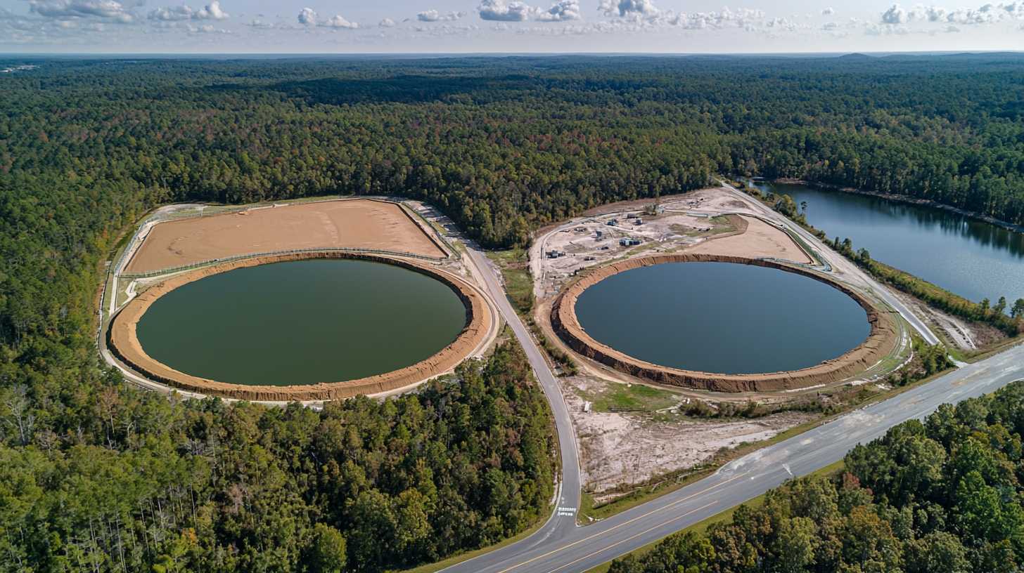 Aerial view of industrial wastewater treatment lagoons supporting compliant water management