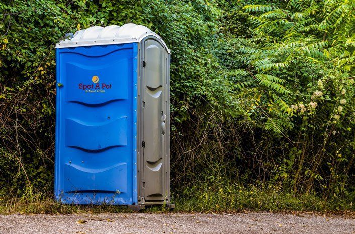Blue Portable Toilet on The Side of The Road — White Marsh, MD — Spot A Pot Blue Portable Toilet on The Side of The Road — White Marsh, MD — Spot A Pot