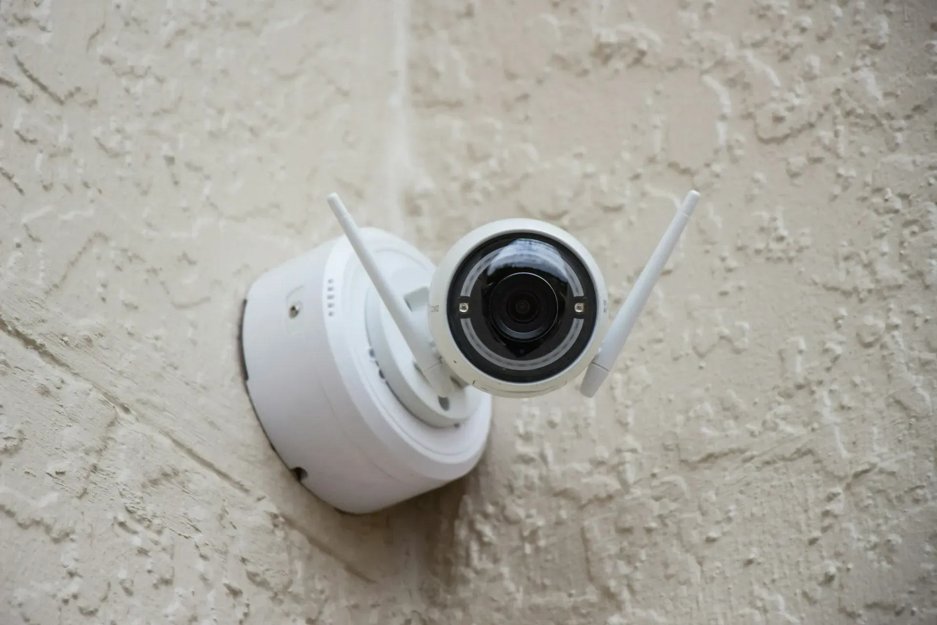 A single CCTV camera pointed straight at room