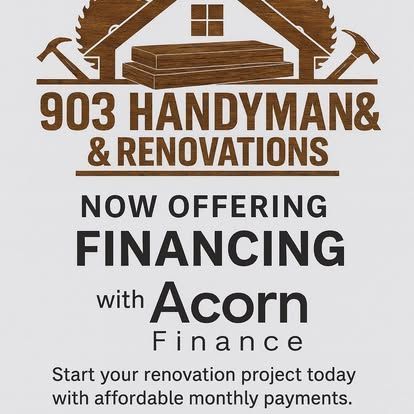 Advertisement for 903 Handyman & Renovations offering financing through Acorn Finance for renovation projects.