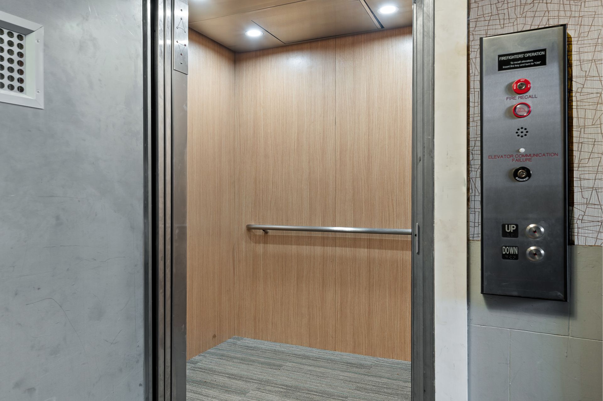 Photo of an elevator with an open door