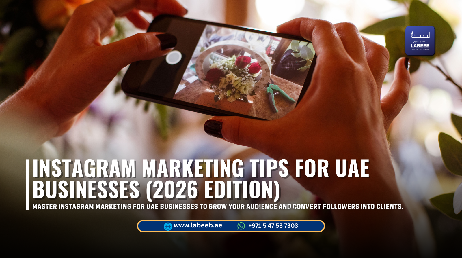 UAE business owner managing Instagram marketing strategy