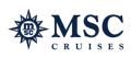 MSC Cruises logo in navy blue with a compass-like emblem on a white background