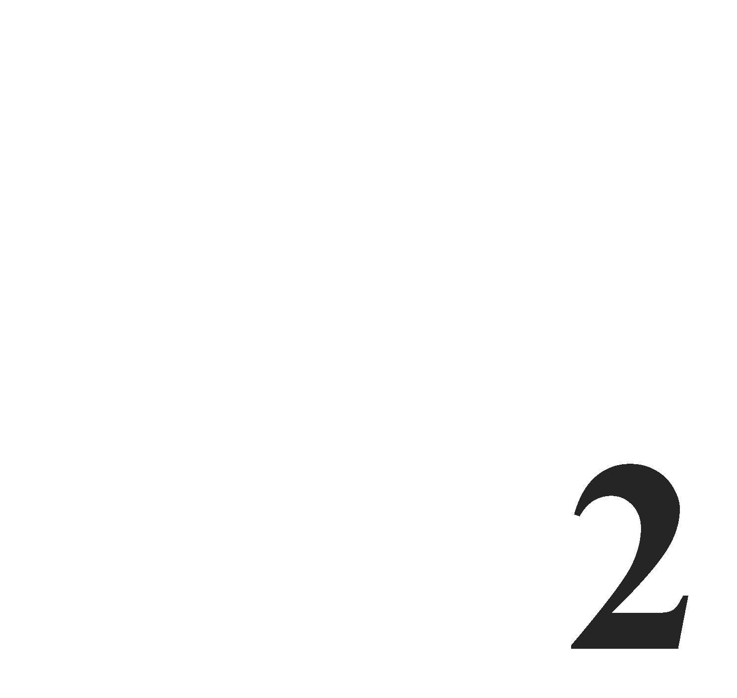 Die Zahl 2 in schwarzer Schrift auf weißem Hintergrund.