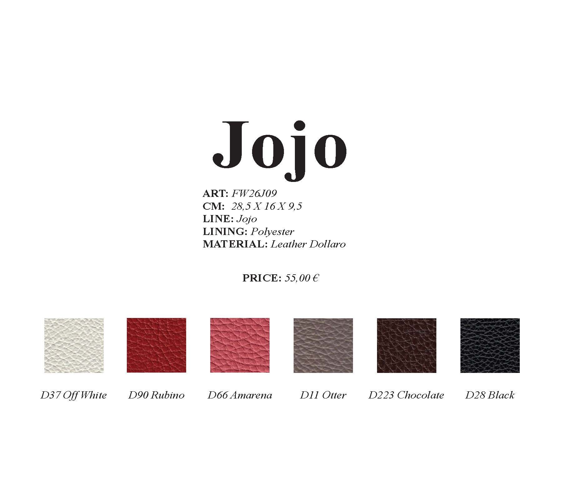 Farbmuster für Jojo-Stoffe: Weiß, Rot, Rosa, Grau, Braun und Schwarz.
