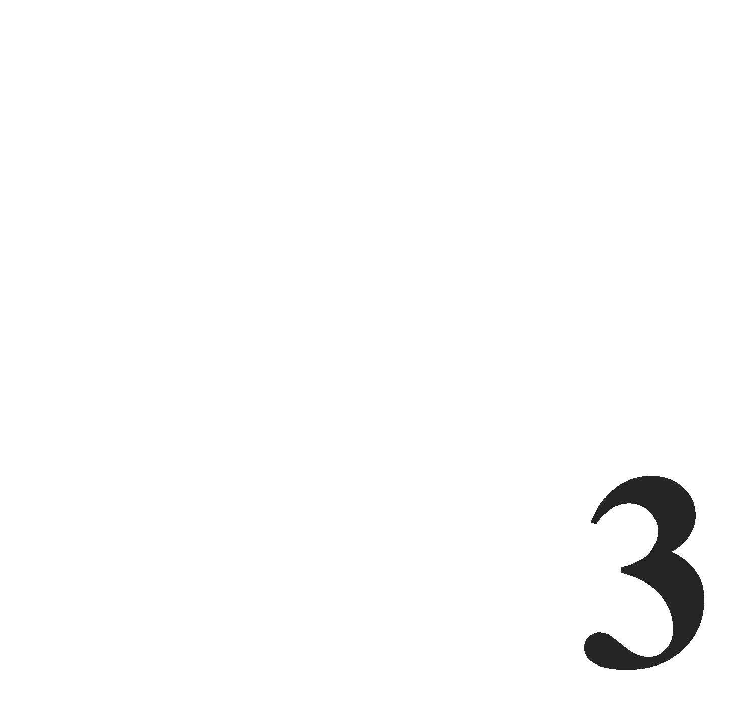 Die Zahl „3“ in Schwarz.