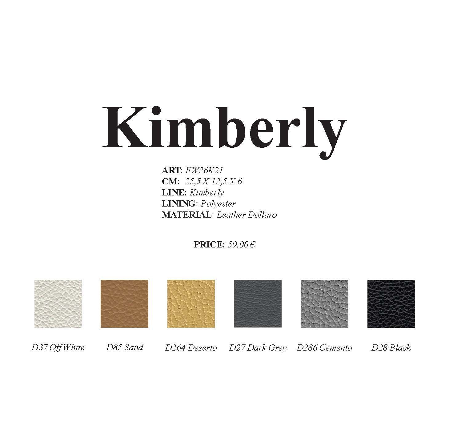Farbmuster für den Polsterstoff „Kimberly“ in Hellbeige, Braun, Gold, Dunkelgrau, Grau und Schwarz.