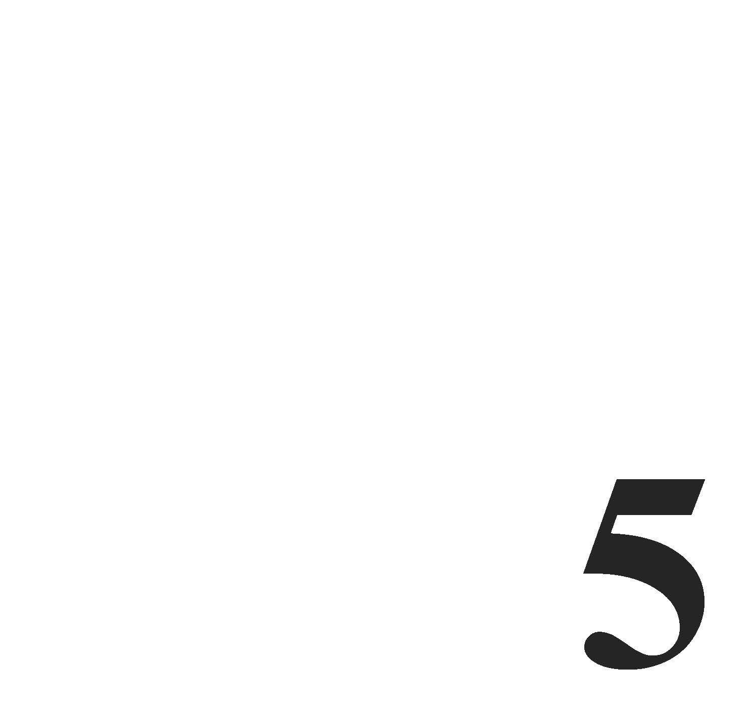 Schwarze Nummer „5“.