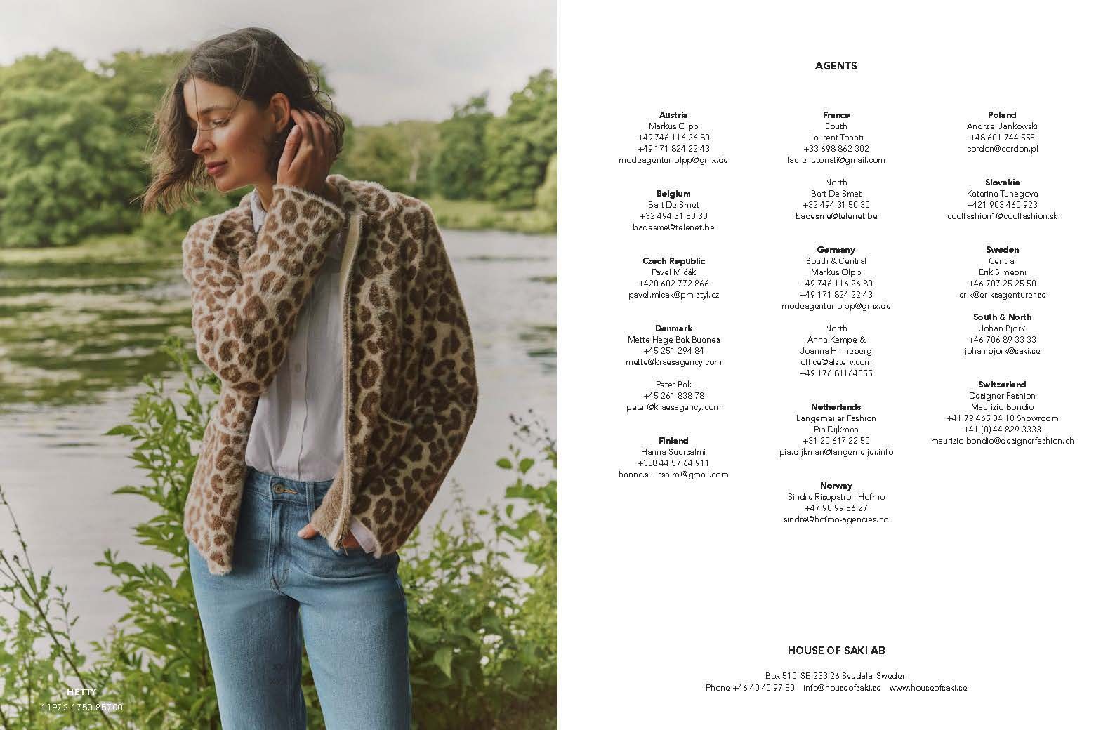 Frau in Leopardenjacke, Jeans am Wasser, Produktlisten.