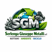 SGM logo with globe, gears and green recycling arrows; Serlenga Giuseppe Metalli srl, rottami ambiente riciclo