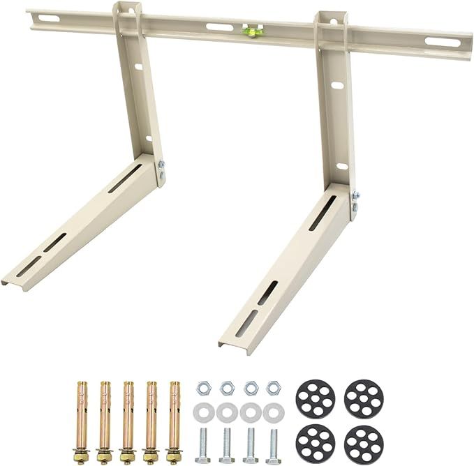 A pair of brackets with screws and washers attached to them