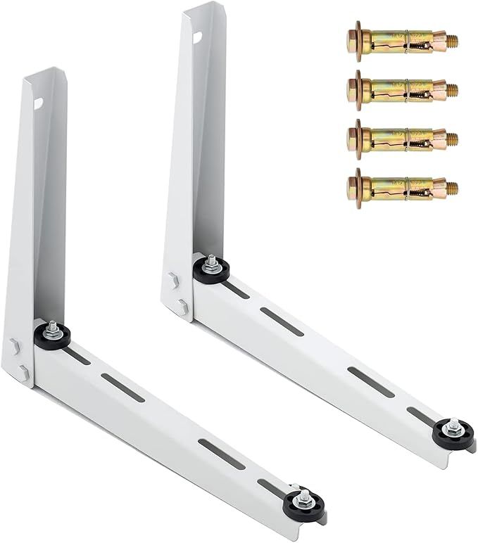 A pair of white brackets with anchors attached to them.