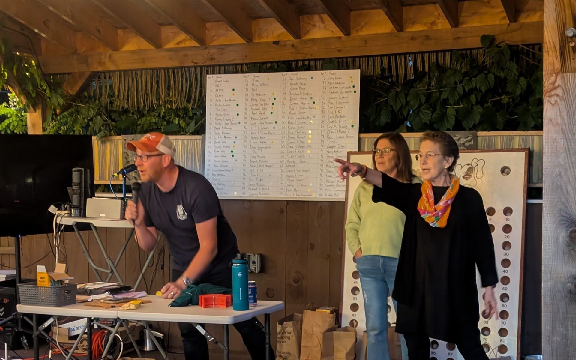 Sally Borden facilitates a game at the first annual Kidcutta at the Spanked Puppy in Colchester