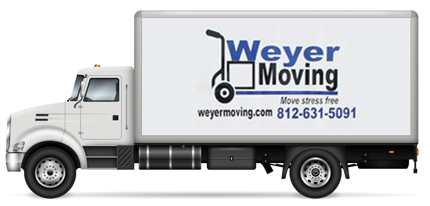 A white truck that says weyer moving on the side