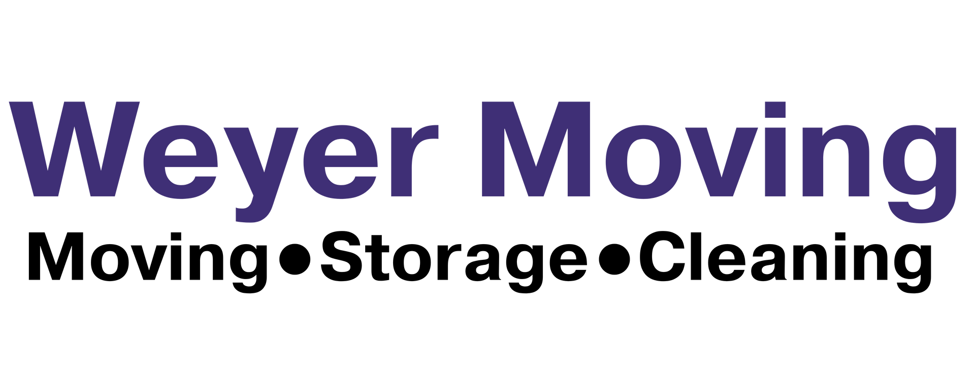 The logo for weyer moving and cleaning is blue and black on a white background.