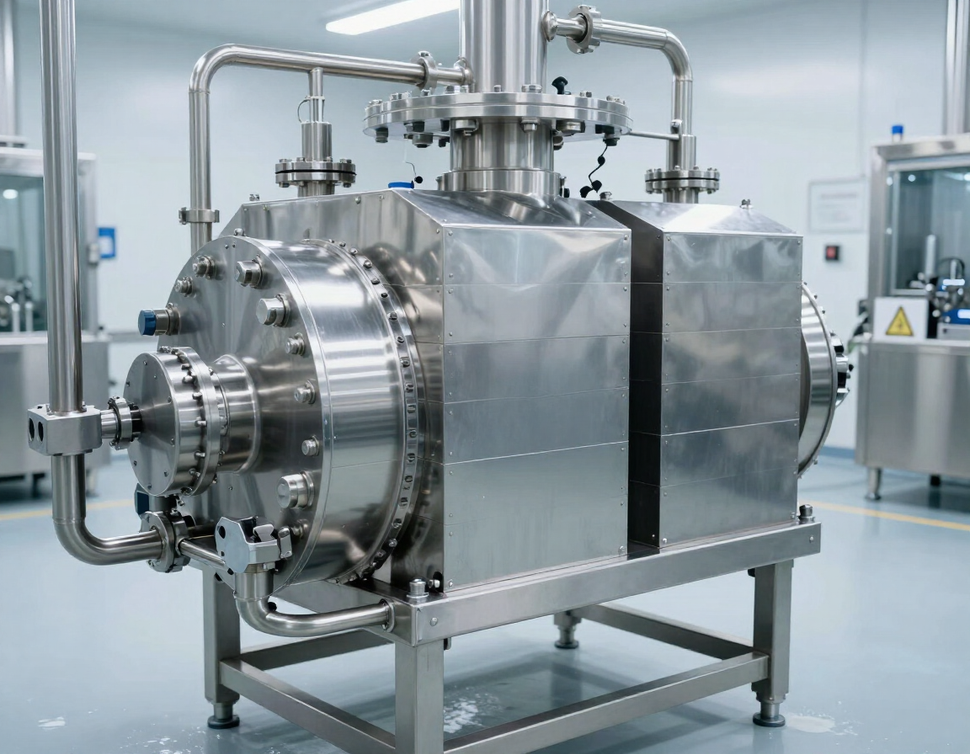 Scambiatore di calore in acciaio inox in impianto alimentare