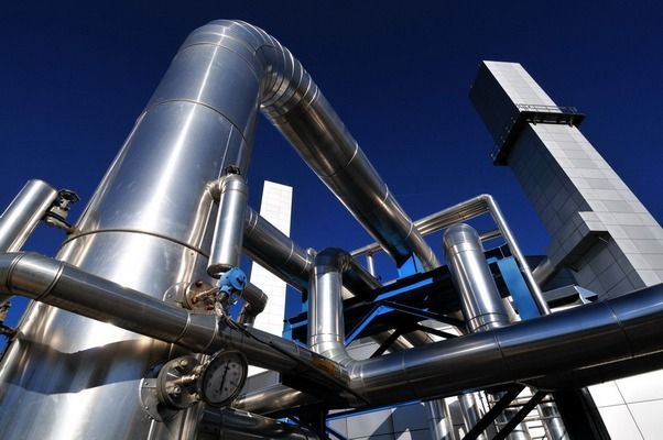 Impianto industriale di cogenerazione con scambiatori di calore