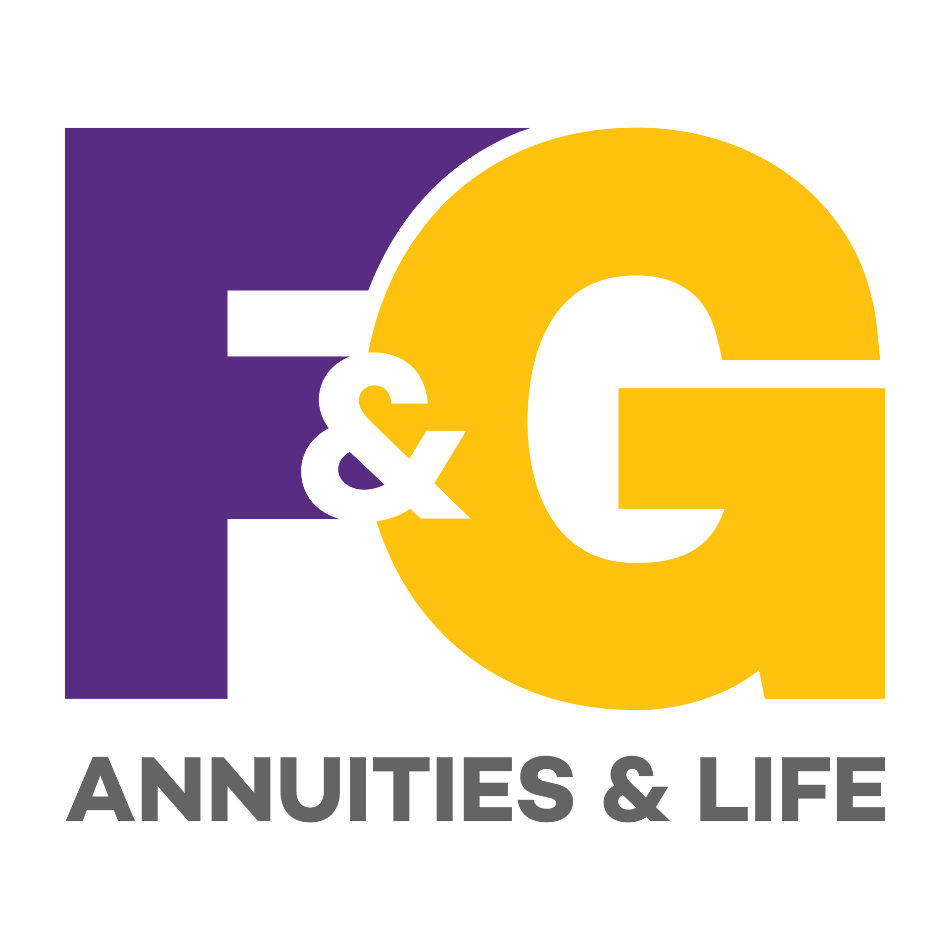 F&G Annuities & Life logo in purple, white, and gold