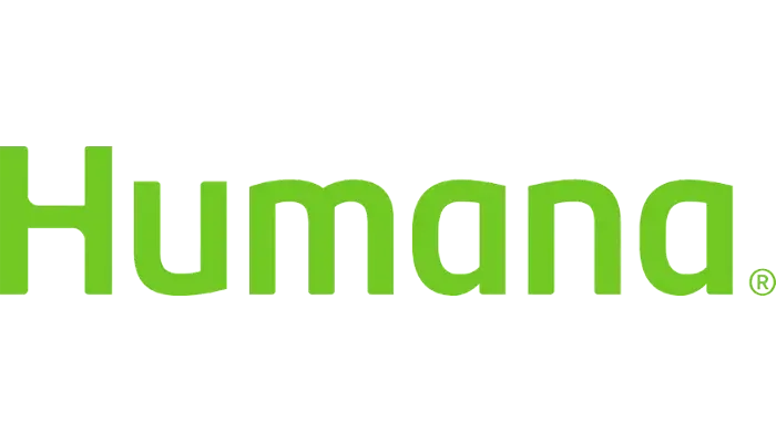 Humana logo in bright green text on a white background