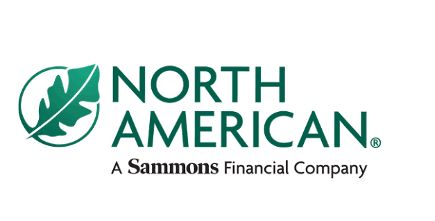 North American logo with green leaf emblem and “A Sammons Financial Company” tagline