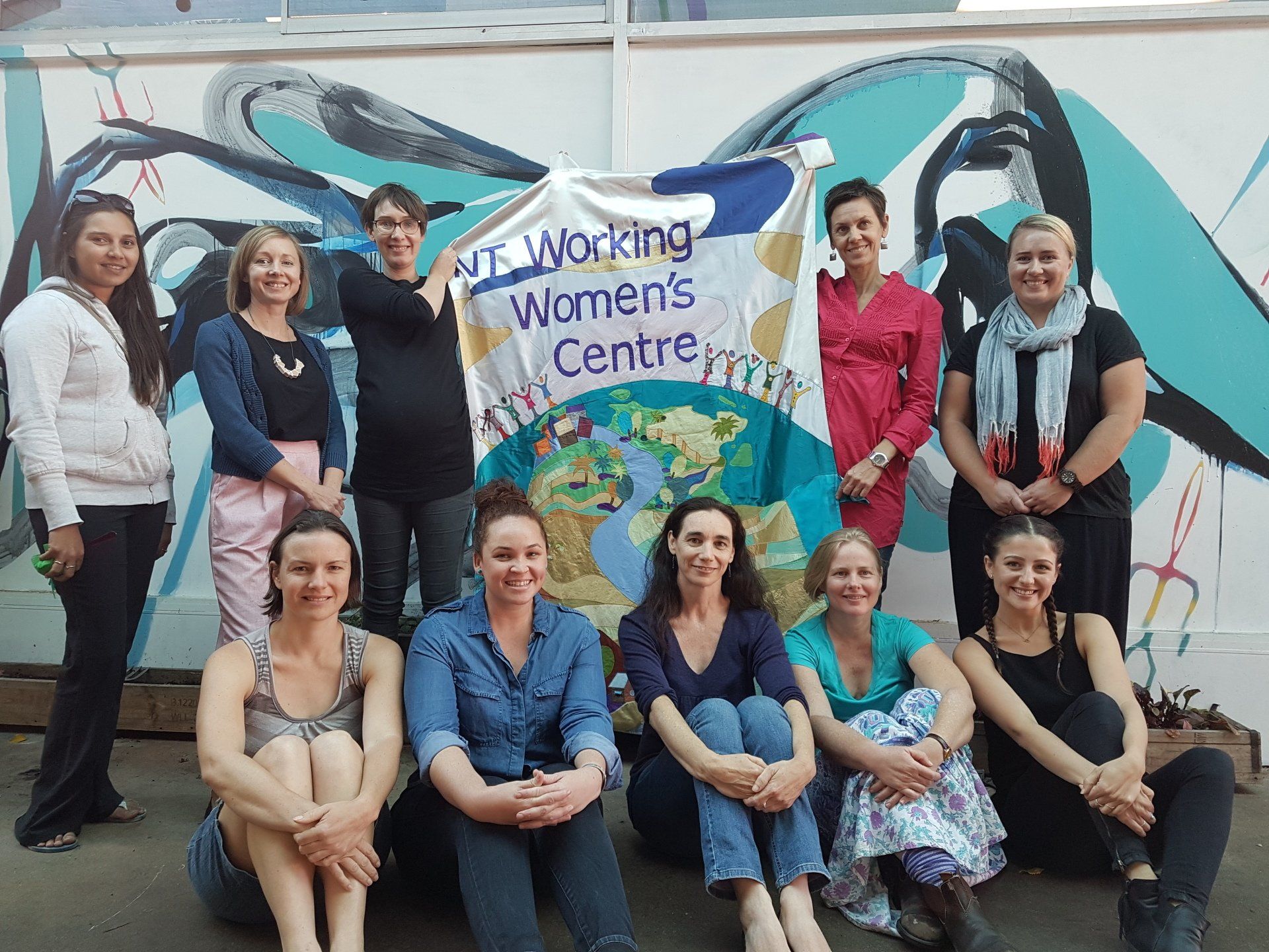 Committee members and staff take a break from strategic planning in Alice Springs, May 2017