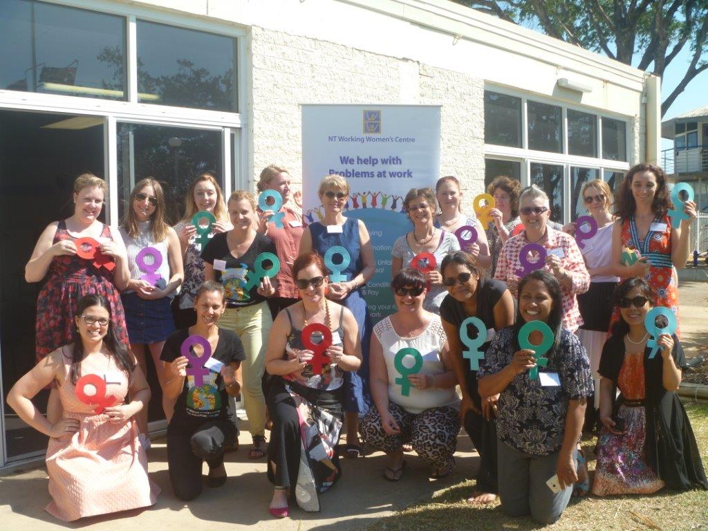 Working Women Centre staff from QLD, SA and NT gather in Darwin for a mini conference, July 2015