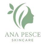 ANA PESCE SKINCARE logo with green leaf and female profile silhouette