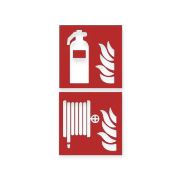 brandblusser en brandslanghaspel combinatie pictogram
