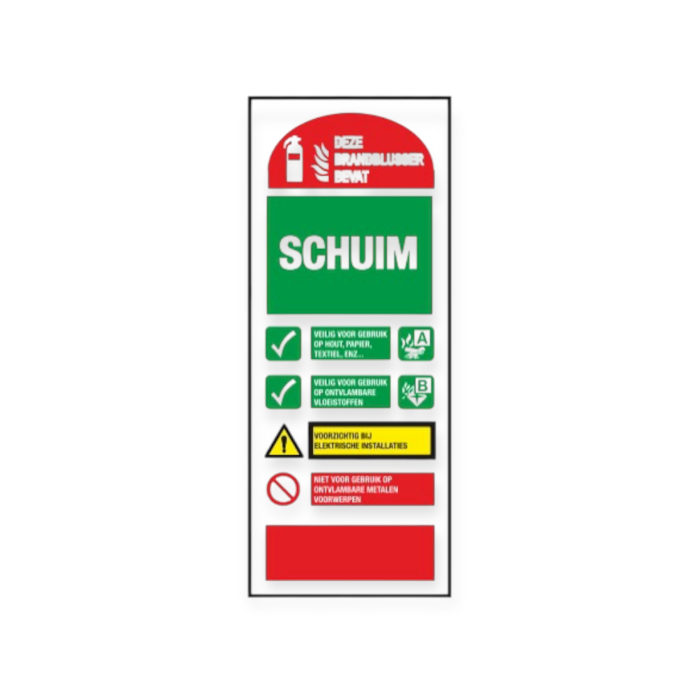 gebruiksaanwijzing schuimblusser pictogram