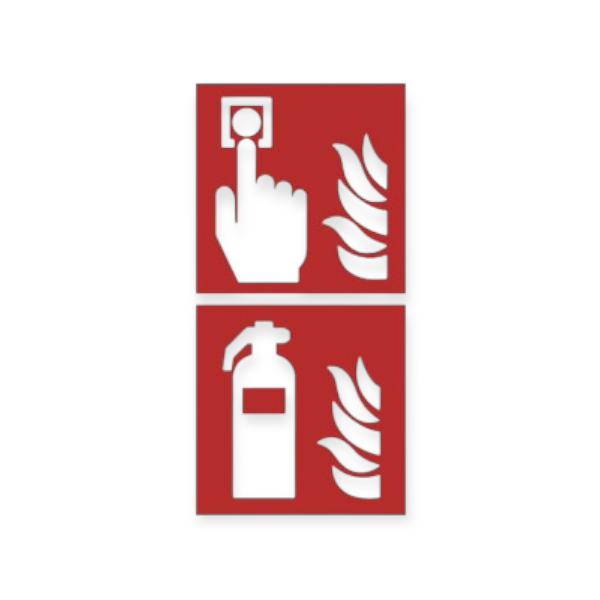 handmelder en brandblusser combinatie pictogram