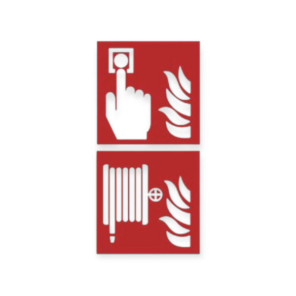 handmelder en brandslanghaspel combinatie pictogram