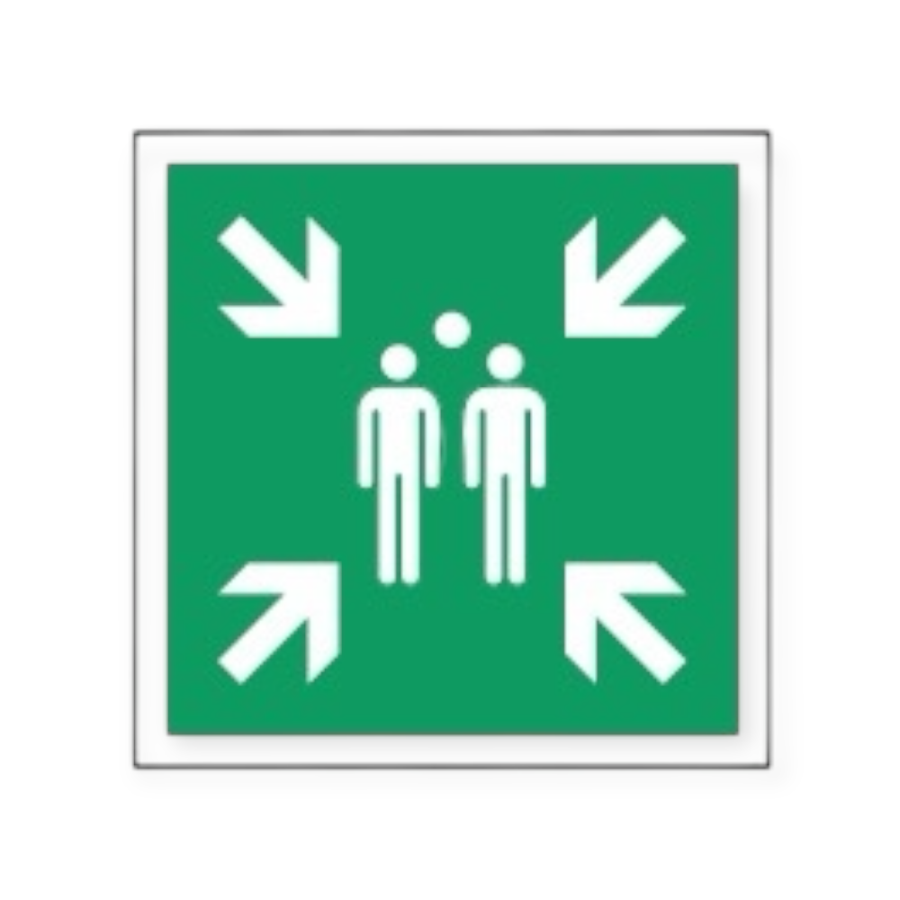 verzamelplaats bij evacuatie pictogram