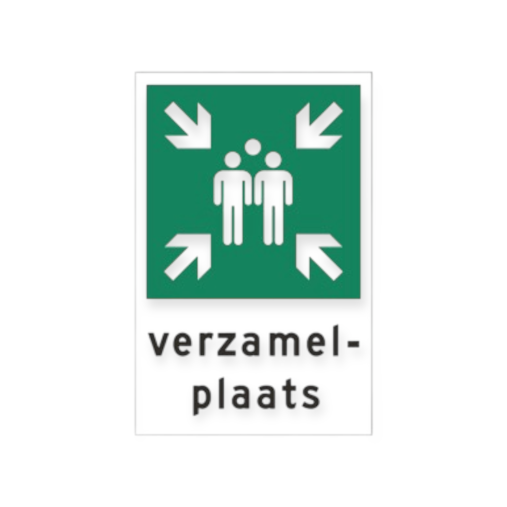 Verzamelplaats met tekst pictogram