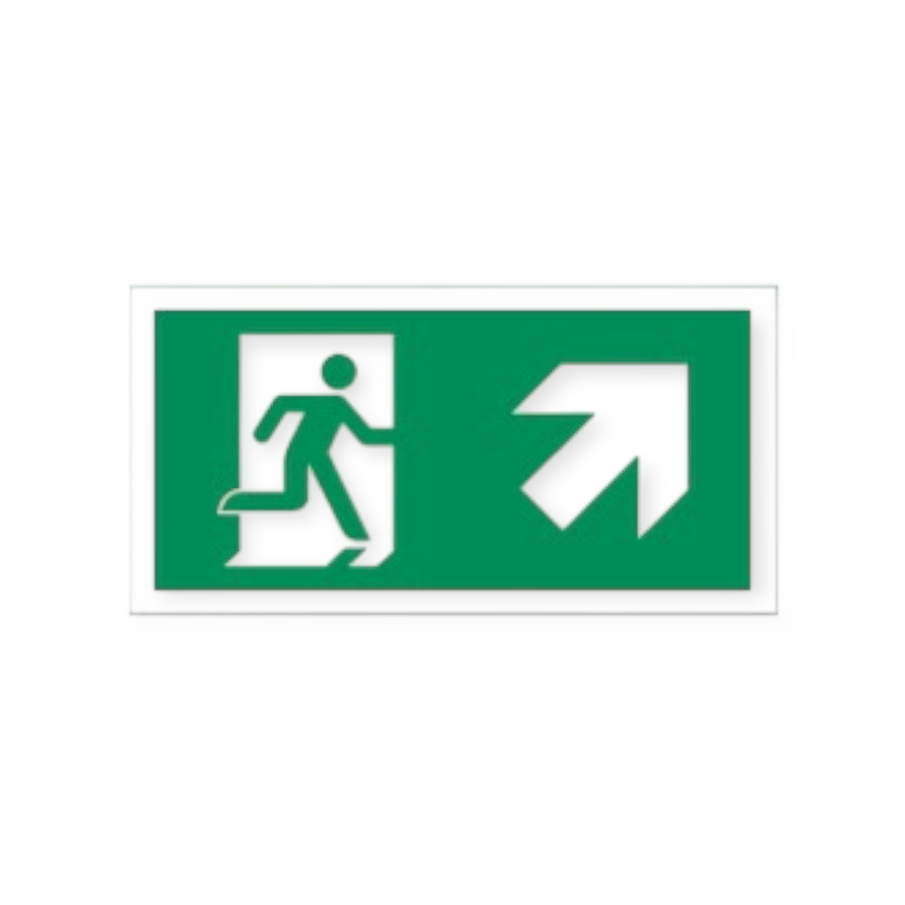 vluchtweg rechts boven pictogram