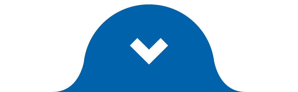 Blue shape with a white downward-pointing arrow in the center.