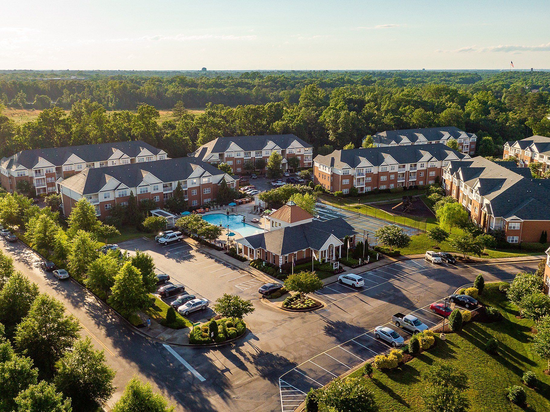 Aerial view of apartments at White Oak.