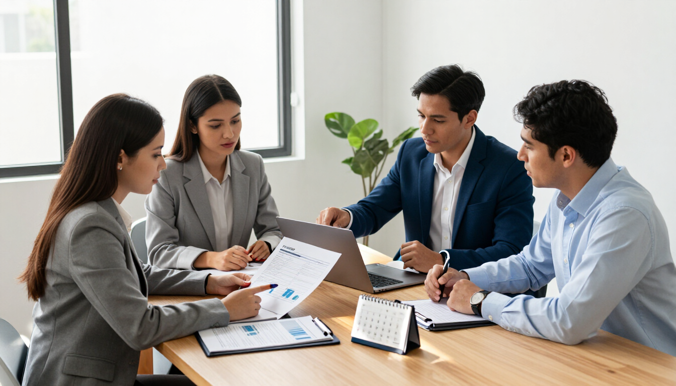 Equipo empresarial revisando cambios tributarios en Colombia 2026