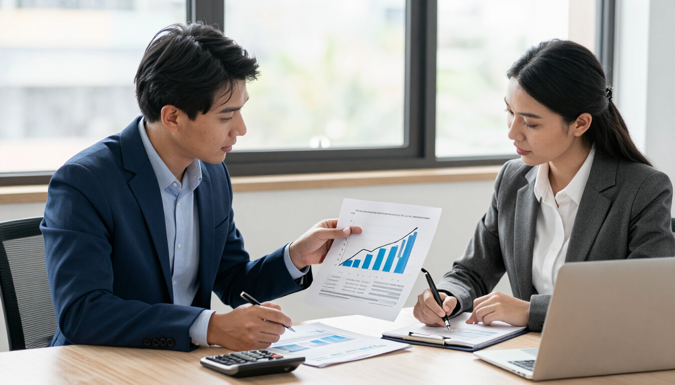 Profesional analizando flujo de caja y resultados financieros
