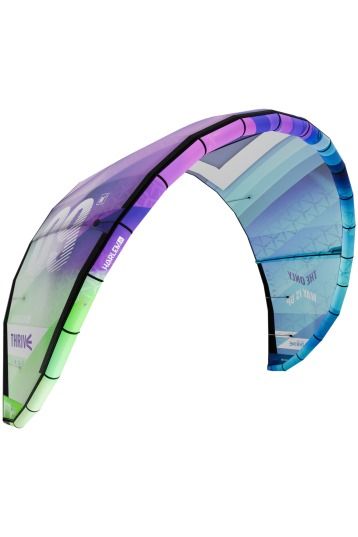 Cometa azul, violeta y verde con el texto 