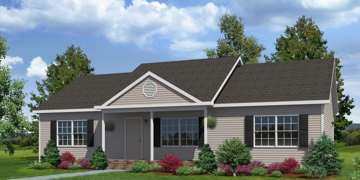 An artist 's impression of a house with a brown roof