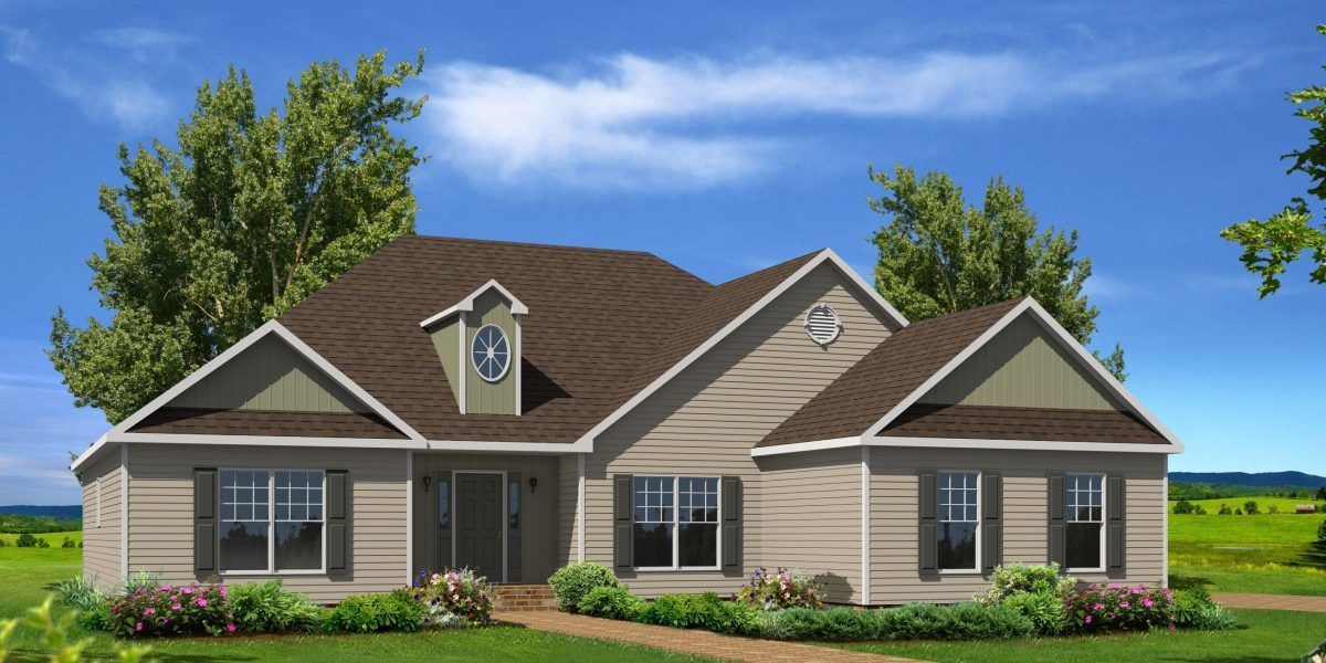 An artist 's impression of a house with a brown roof