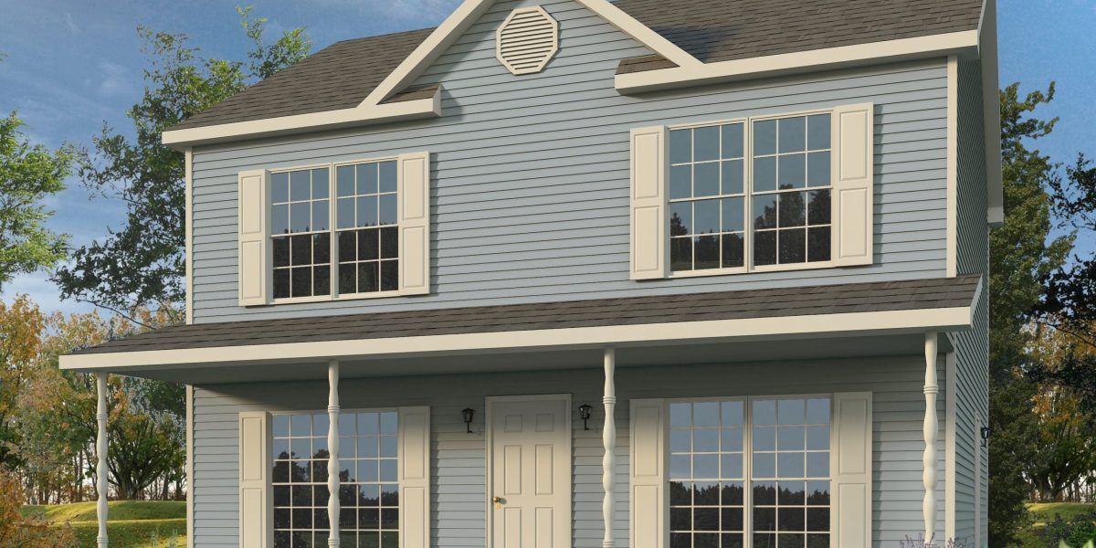A house with a lot of windows and a porch