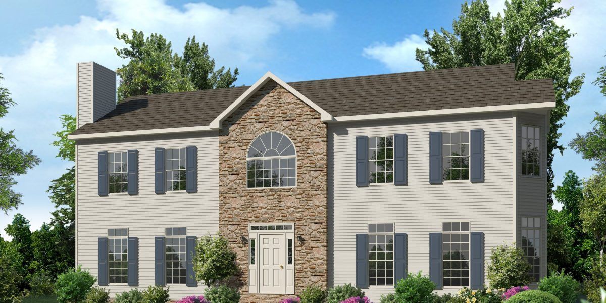 A large house with a lot of windows and shutters