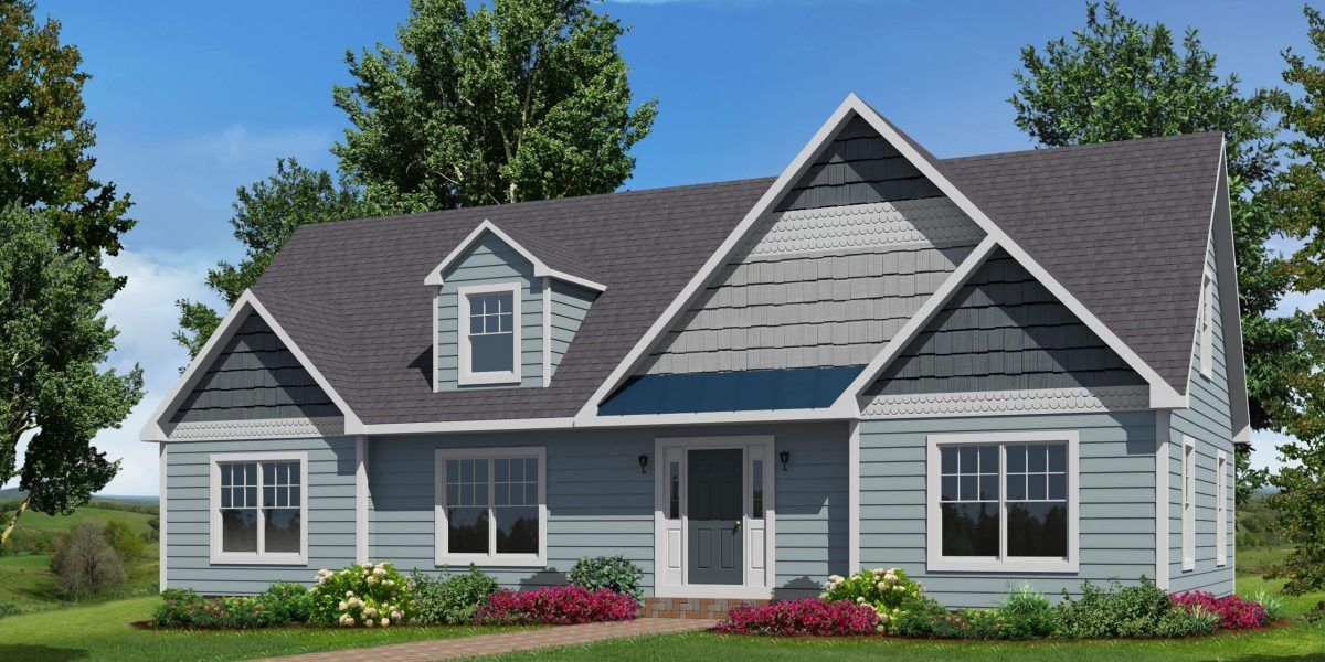 An artist 's impression of a house with a solar panel on the roof.