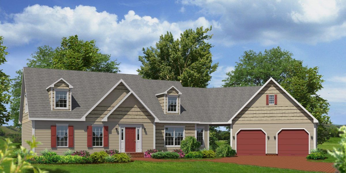 An artist 's impression of a house with two garages