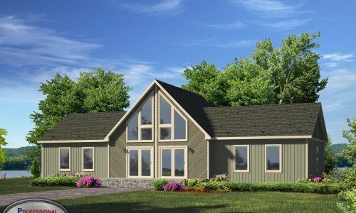 An artist 's impression of a house with a lot of windows