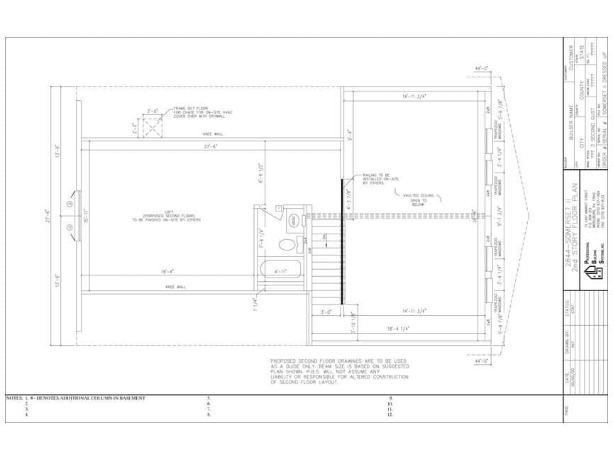 Architectural floor plan of a small house interior with rooms, staircase, and labeled dimensions.