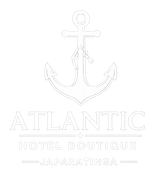 Logotipo branco com ícone de âncora e texto 