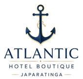 Logotipo branco com ícone de âncora e texto 