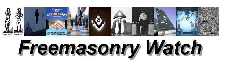 A logo for freemasonry watch with a collage of pictures